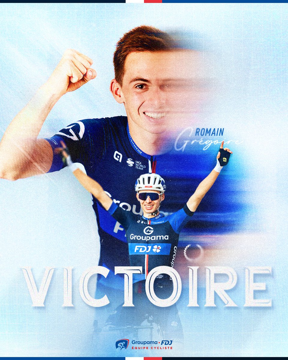 Équipe Cycliste Groupama-FDJ (@groupamafdj) on Twitter photo QUEL NUMÉRO TU NOUS AS FAIT ROMAIN !!! 🤯
Romain Grégoire s’impose en costaud sur la première étape du Tour de Suisse ! 💪
𝐖𝐡𝐚𝐭 𝐚 𝐩𝐨𝐰𝐞𝐫𝐟𝐮𝐥 𝐰𝐢𝐧 𝐟𝐨𝐫 𝐑𝐨𝐦𝐚𝐢𝐧 𝐆𝐫𝐞́𝐠𝐨𝐢𝐫𝐞 𝐭𝐨𝐝𝐚𝐲! 👊 QUEL NUMÉRO TU NOUS AS FAIT ROMAIN !!! 🤯
Romain Grégoire s’impose en costaud sur la première étape du Tour de Suisse ! 💪
𝐖𝐡𝐚𝐭 𝐚 𝐩𝐨𝐰𝐞𝐫𝐟𝐮𝐥 𝐰𝐢𝐧 𝐟𝐨𝐫 𝐑𝐨𝐦𝐚𝐢𝐧 𝐆𝐫𝐞́𝐠𝐨𝐢𝐫𝐞 𝐭𝐨𝐝𝐚𝐲! 👊