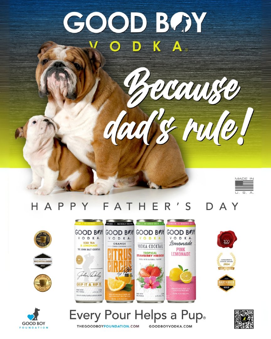 Because dads do rule 🐾

This Father’s Day, we’re raising a can to the dog dads, golf dads, grill dads, and every kind of Good Boy in between.

Find us in stores or at goodboyvodka.com and celebrate with a cocktail that gives back. 🐶🍋

#GoodBoyVodka #FathersDay