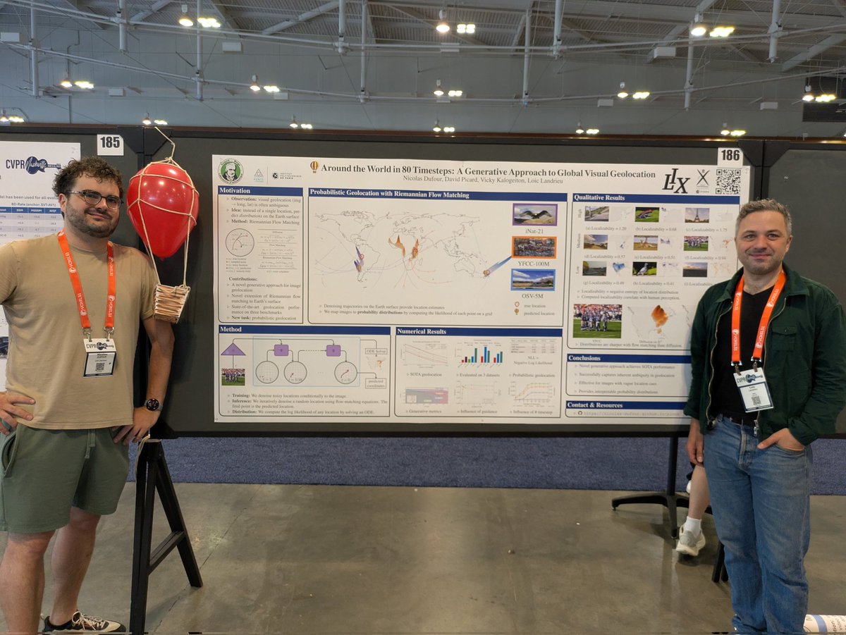 nico_dufour's tweet image. Come see us in poster 186 to see our poster Around the World in 80 timesteps: A generative Approach to Global Visual Geolocation!