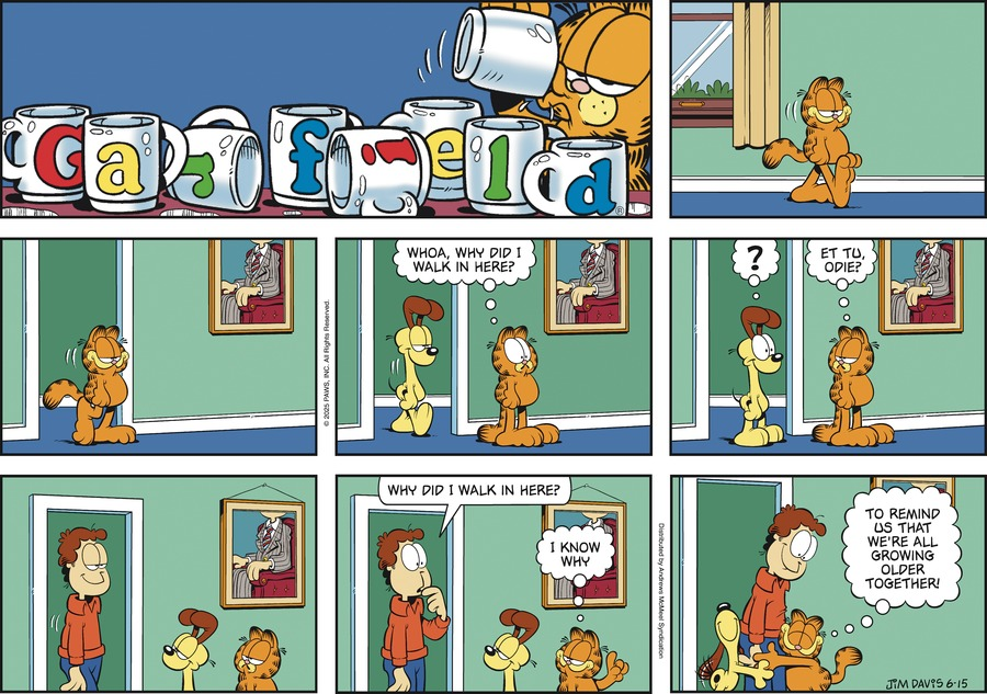 DailyGarfcast's tweet image. Garfield by Jim Davis for Sun, 15 Jun 2025