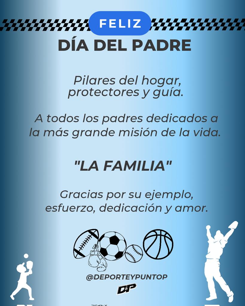 Valoremos y apreciemos cada momento, hoy es el día de celebrar,  abrazar y disfrutar a esos padres que día a día dan lo mejor por sus familias.  

#FelizdiadelPadre
#DeportesyPunto📻🎧🎤
