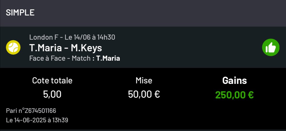 BoozPronos's tweet photo. Merci TATJANA 🫡🫡🫡

MARIA 2.70 ✅
MARIA 2.60 ✅
SHELTON 2.50 ✖️
MARIA 5.00 ✅
FRITZ 2.20 ✅
MARIA 3.00 ✅

+1200€ dans le VIP cette semaine ✅✅✅

#TeamParieur https://t.co/Tu8WvxUOD4