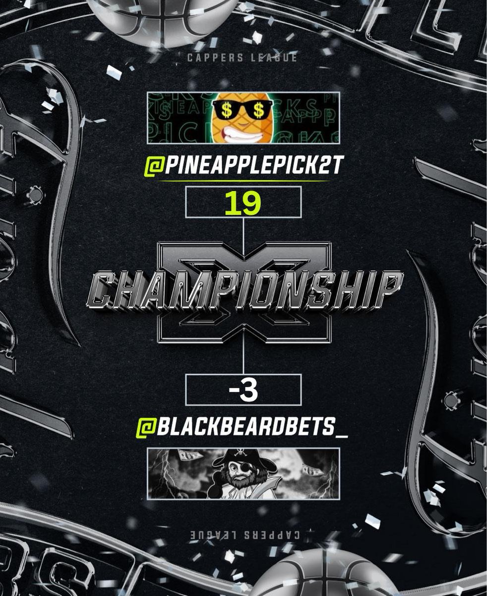XCappersLeague's tweet image. π NBA Capper Madness
π Championship Match
π₯ Game 4 Recap
π΄ββ οΈ@BlackbeardBets_ goes 2-0 and the wind in his sails to get himself back into this series!! π@pineapplepick2T goes 1-1 and will look to bounce back tomorrow Game 5!
How is it scored?
βCorrect Winner : 10 pointsβ¦