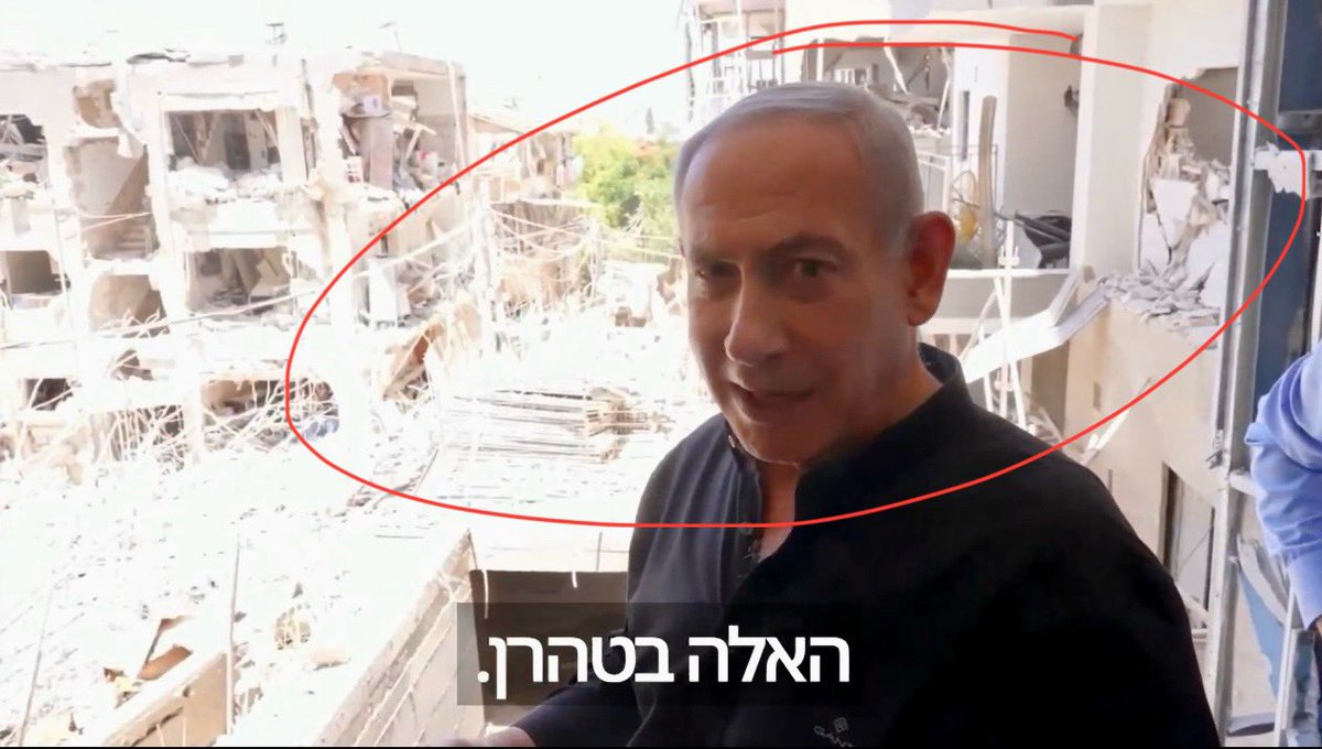 For everyone claiming that Netanyahu fled to Greece, here is Bibi at the missle strike site in Bat Yam, Israel just hours ago &gt;

More failed Iranian propaganda 🚫