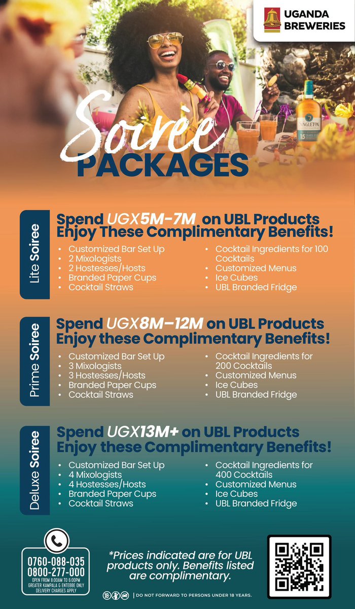 joenakandinda1's tweet photo. You choose your favorable package,we set it up for you . 🥳
Dial a party 080027700 and bring your own vibes to have a #UBLSoireeExperience of your own today
#TheBarIsSet https://t.co/CDWnuVkt47