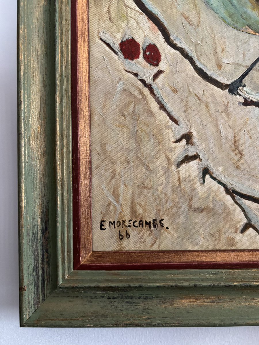 Eric Morecambe’s wonderful painting, from 1966. Now safe and beautifully complemented by a new frame, expertly executed by my brilliant friends at the Frame Factory, Reigate.