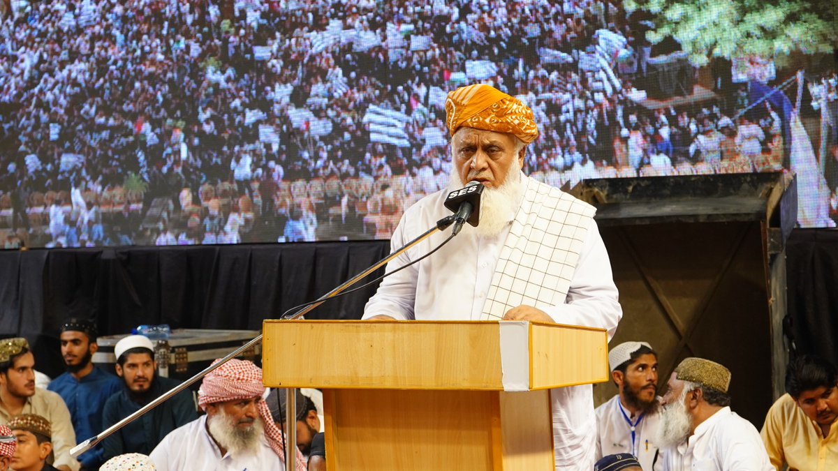 SamiSwati_'s tweet image. والد محترم  حیدرآباد ملین مارچ سے مخاطب 
#JUIRise4GazaPakistan