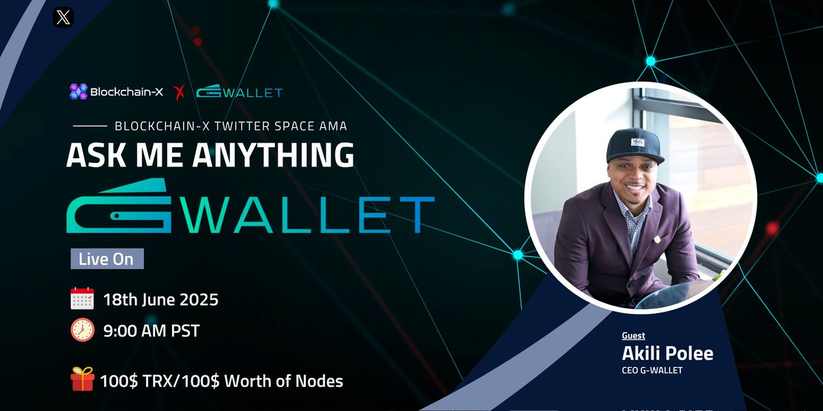 Blockchain-X (@blockchainx69) on Twitter photo ๐ฃ We're pleased to announce the #XspaceAMA with ๐ ๐ช๐๐๐๐๐ง
๐ Date: 18th June 2024
๐ Time: 9:00 AM PST
๐ฐ Reward: 100$ TRX/100$ Worth of Nodes
๐ Set Reminder๐ x.com/i/spaces/1zqKVโฆ
โ ๏ธ Rules:
โ๏ธ Follow: @gwalletsocial
โ๏ธ Like, RT & Ask Question add #UsdtGlobalWallet ๐ฃ We're pleased to announce the #XspaceAMA with ๐ ๐ช๐๐๐๐๐ง
๐ Date: 18th June 2024
๐ Time: 9:00 AM PST
๐ฐ Reward: 100$ TRX/100$ Worth of Nodes
๐ Set Reminder๐ x.com/i/spaces/1zqKVโฆ
โ ๏ธ Rules:
โ๏ธ Follow: @gwalletsocial
โ๏ธ Like, RT & Ask Question add #UsdtGlobalWallet