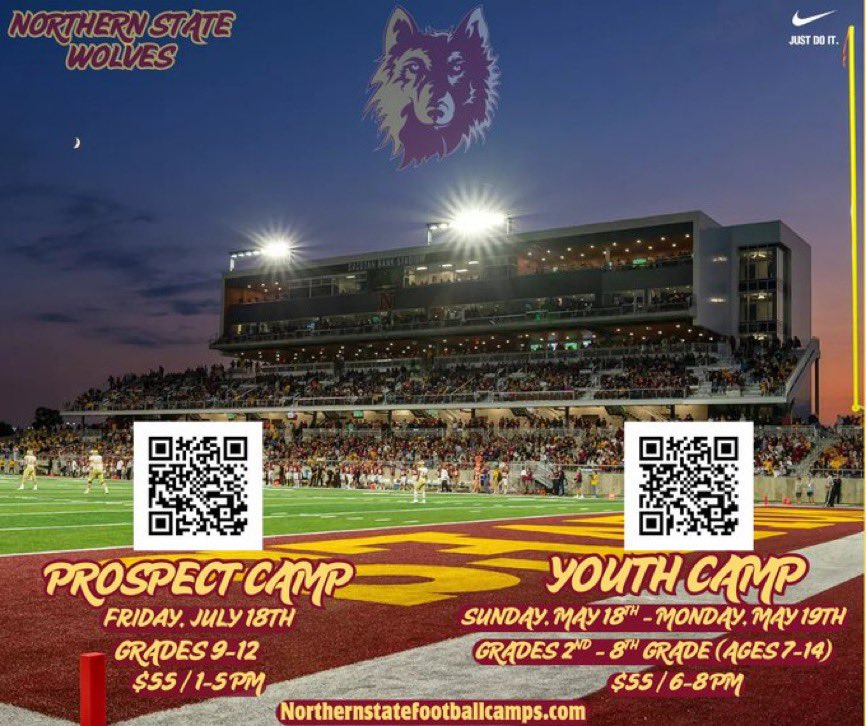 Thank you <a href="/Coach_Weisman/">Kyle Weisman</a> for reaching out and inviting me to <a href="/NSUWolves_FB/">Northern State Football🐺 🏈</a> camp! Can’t wait to come out and compete! <a href="/WCTrojanFB/">TrojanFootball</a> <a href="/Thorson34/">Matt Thorson</a> <a href="/CoachSchrenk/">James Schrenk</a>