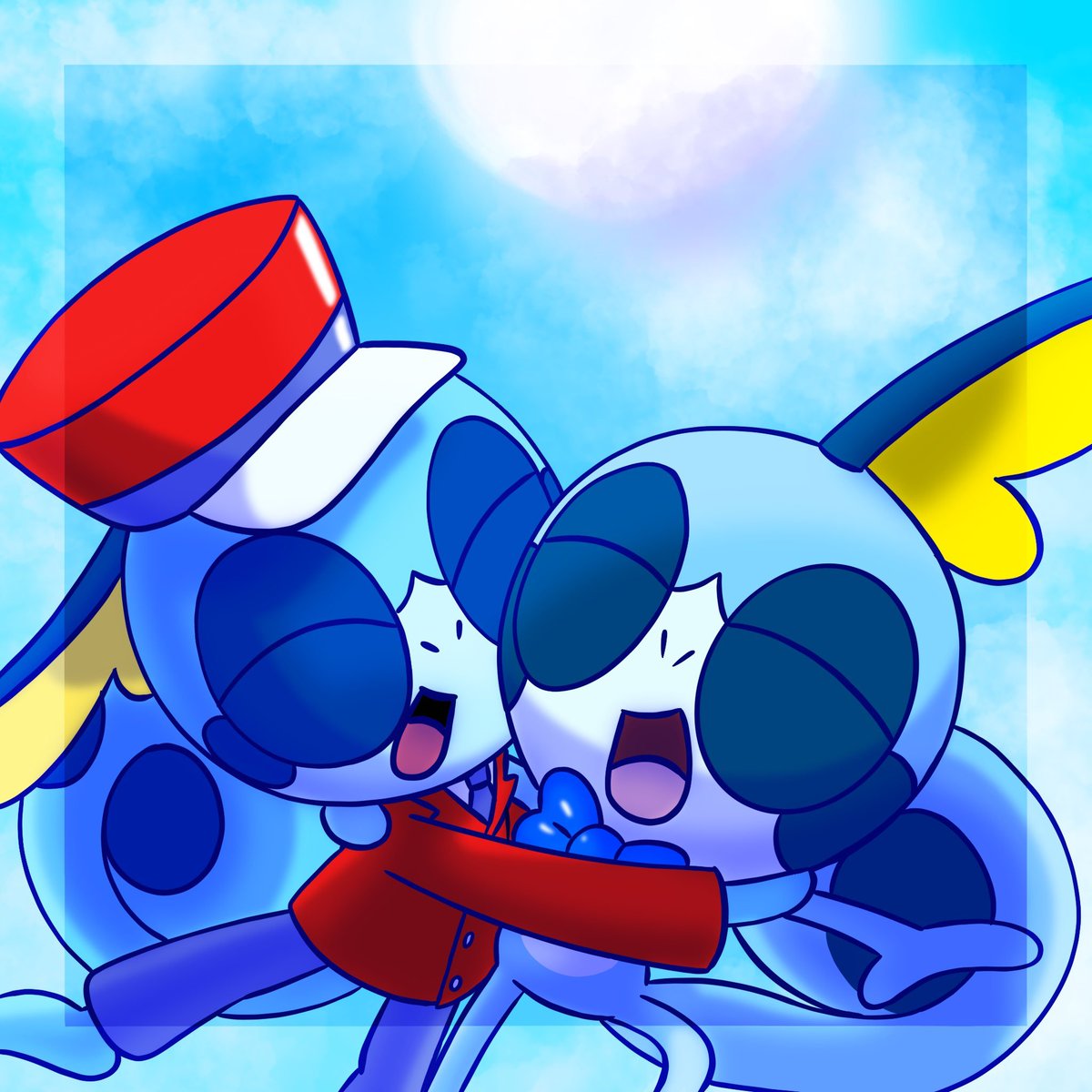 JoshyTheSobble's tweet photo. Joshy and James 🩵🌟⚡️

Made by @LittleSobBlue 🩵💧
(James also belongs to him) https://t.co/l1FwGVyocz