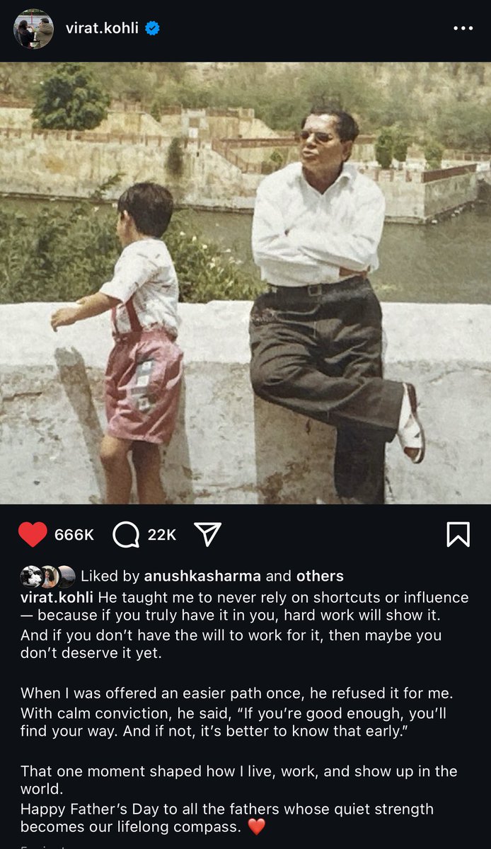 Virat Kohli’s Latest Insta Post On Father’s Day! ❤️