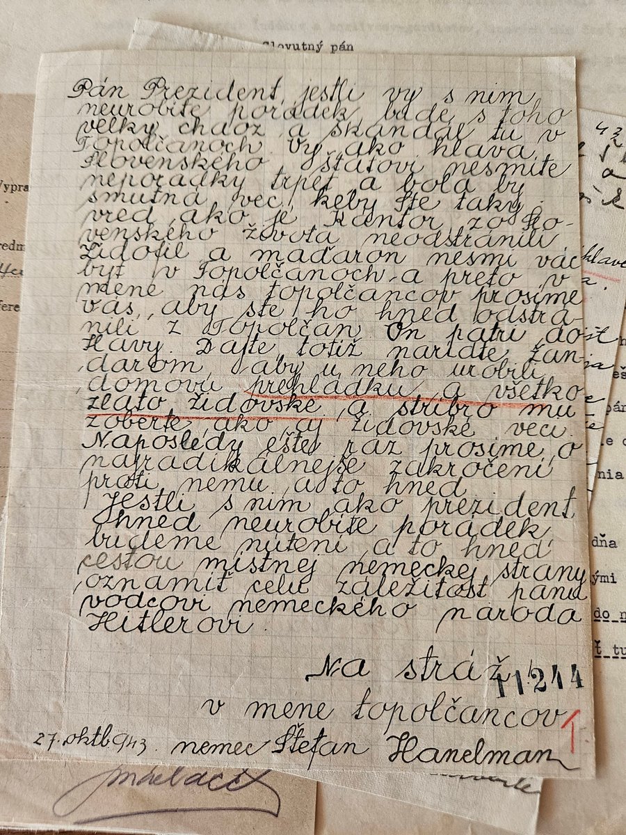 Môj pradedo Jozef Škarba, pôvodom karpatský Nemec z dnešného Nitrianskeho Pravna, za Slovenského štátu pomáhal židovskej rodine a skončil za to v Ilave. Bol menšinou – nielen národnosťou, ale aj konaním. Tento list však nie je o ňom. 
Je o atmosfére v Topoľčanoch, ktorej bol
