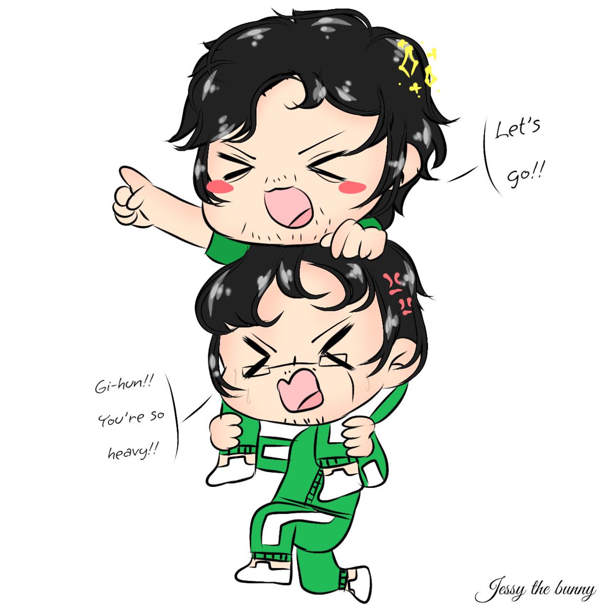 Jundeoksu's tweet photo. A little Sangihun moment! โจโจ
#SquidGame #squidgame456 #squidgame218 #456x218 #218x456 #674ship #Sangihun #Chibi #Smol https://t.co/Oy2XAHz01i