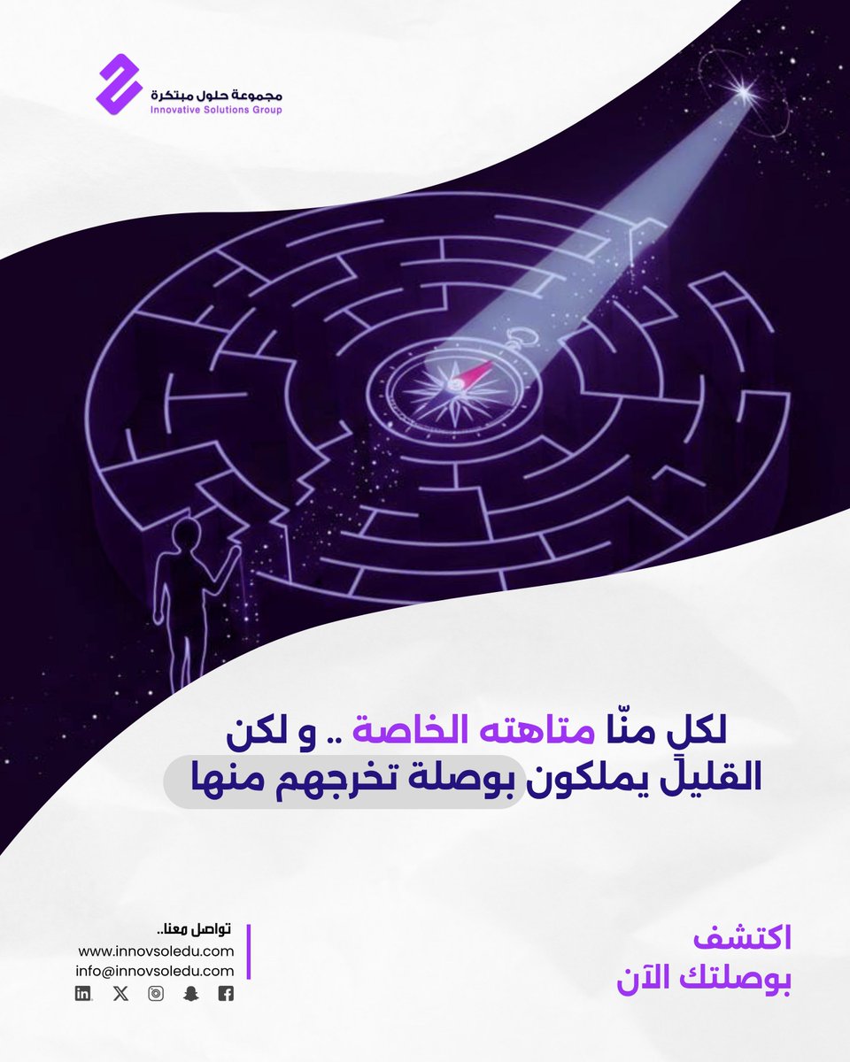 كثرة الخيارات ليست دائمًا تسهّل عليك القرار، أحيانًا ترهق عقلك.. وتخليك تحس بعدم الرضا.
تجربة مربى الفواكه (Iyengar &amp; Lepper) أثبتت أنه لما قلّلوا الخيارات، الناس اختارت بسهولة وارتاحوا أكثر.

في #مجموعة_حلول_مبتكرة نؤمن إن أول خطوة لاتخاذ قرار موفق هي إنك تعرف نفسك زين.
باستخدام