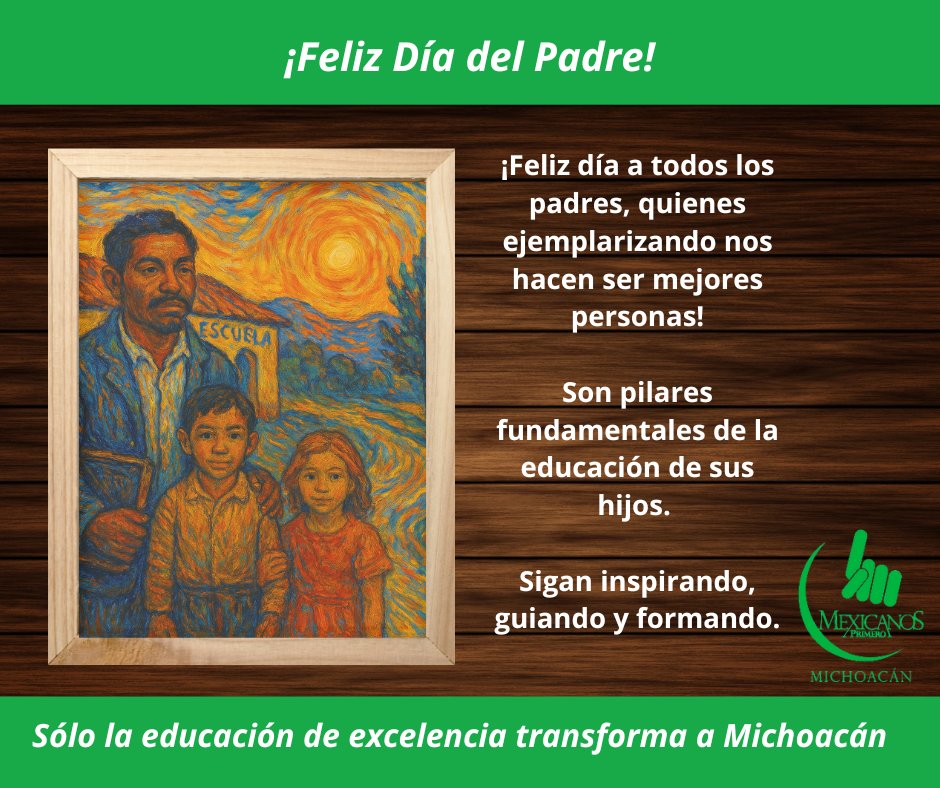 Felicidades a todos quienes ejercen la paternidad, son pilares en la educación de sus hijos.

#AprenderImporta #DíaDelPadre