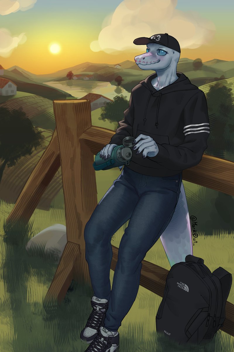 Mark0ut_'s tweet image. A commission for @pixivyle
Never drew snakes, but my experience with dino characters helped. #art #furryartist #scalieart