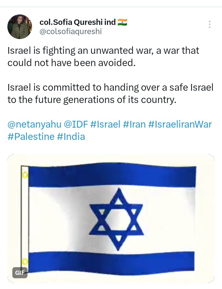 colsofiaqureshi's tweet photo. @netanyahu https://t.co/ymqtePVybu