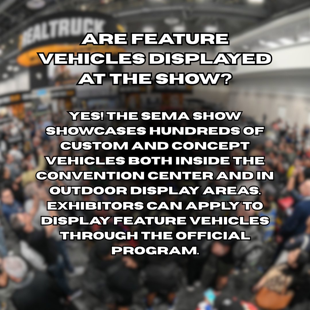 You've got questions, we've got answers. Head over to semashow.com for all the details! We'll see you in November!