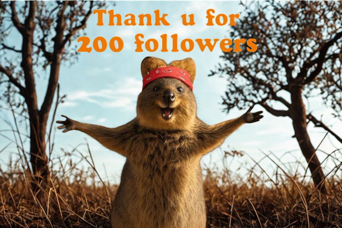 🚨we have just reached 200 followers in a few hours...
Thank you very much for joining this project so quickly which will spread joy throughout the world and beyond 🫶.
we are currently being contacted by exchanges and potential partners. The $Quokka project is growing 👀