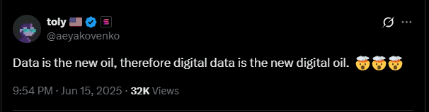 OxDripper's tweet photo. #DATACOIN
 CA : Bngnm82vBt6HKkVyhnUq5rwCmJ1zYqS7D1DLrr2ipump  

Data’s the new oil, and this gem on Solana is pumping that digital juice HARD!   

Inspired by the data hype, ready to MOON ? 

Send it !! https://t.co/6TwYMQSPxV
