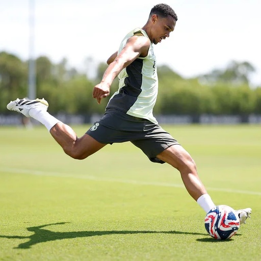 MadridXtra's tweet photo. 🚨 Trent training on crosses. 👀 https://t.co/0PEpxujcBG