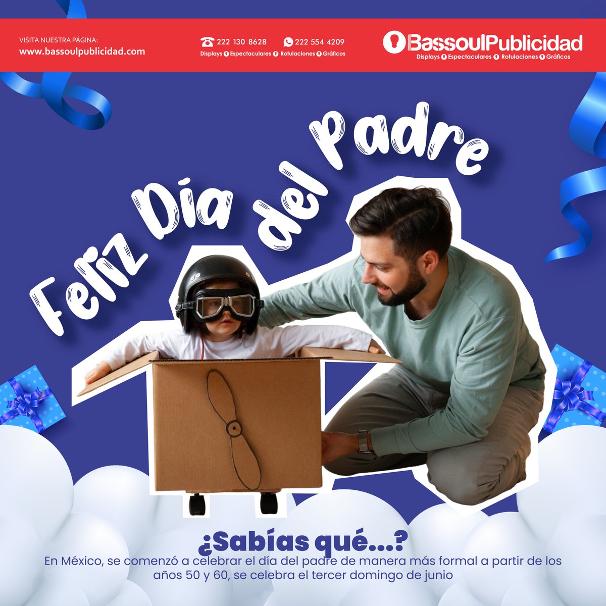 BassoulP's tweet photo. Gracias por las risas, los consejos y el cariño incondicional, Papá.
Bassoul Publicidad les desea a todos los papás un feliz día🩵
CONTÁCTANOS
222 130 8628
WA: +521 222 554 4209
#DíadelPadre #Junio #BassoulPublicidad #Banners #Espectaculares #Displays #Graficos #Catalogo https://t.co/csE2cGryTl