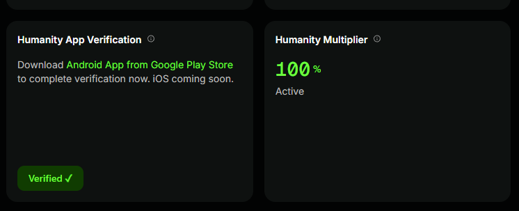 0xByakuya's tweet image. Just scanned my right &amp;amp; left palms with @Humanityprot and unlocked a 100% REAL HUMAN multiplier for daily HP points! 🚀

Want yours too? Grab your code from your region’s Discord:
discord.gg/humanityprot 

#Humanityprotocol #VerifiedHuman