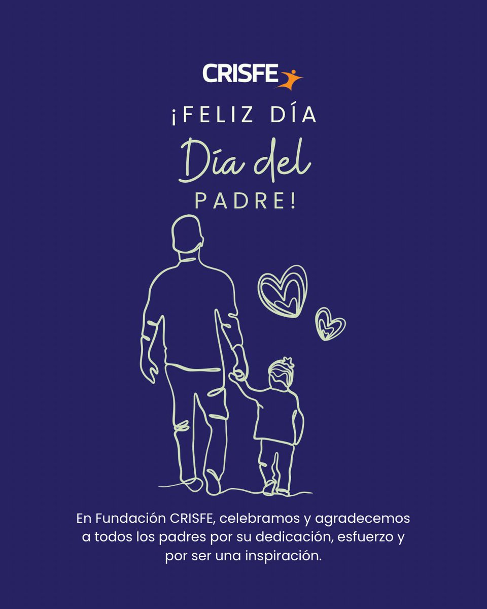 👨‍👧‍👦 Feliz Día del Padre

Hoy celebramos a quienes, con su ejemplo, compromiso y amor, siembran en sus hijos el valor del esfuerzo y la importancia del conocimiento.

En Fundación CRISFE creemos que educar también es un acto de amor.