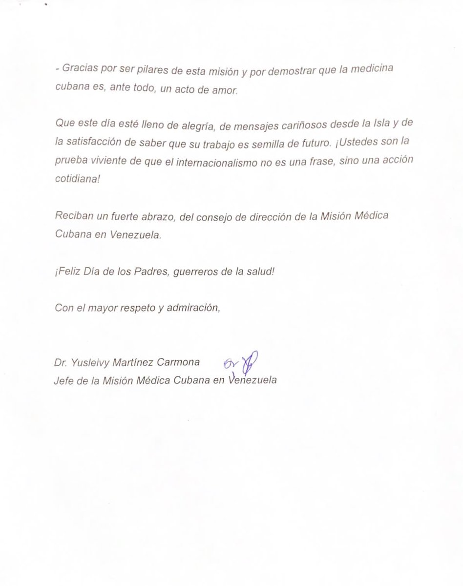 "Esa es la magia de padres como ustedes: que su cariño no cabe solo en una casa, sino que se multiplica dondequiera que van"  
Felicidades 
#CubaPorLaVida #CubaCoopera