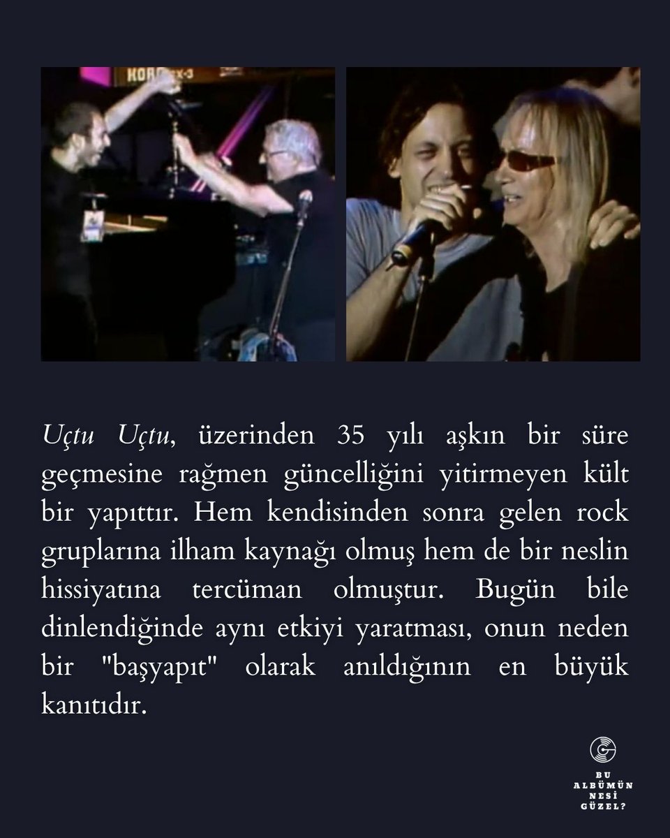 Bu Babalar Günü'nde saygımız memleket rock'ının babalarına: Bulutsuzluk Özlemi'ne. "Uçtu Uçtu" albümü ve "Acil Demokrasi" çığlığı, bugün fikirleri yüzünden özgürlüğünden alıkonulan babalarla ve evlatlarıyla en güçlü dayanışma. Bu sese kulak verelim.
nedenozel.com/2022/07/04/bul…