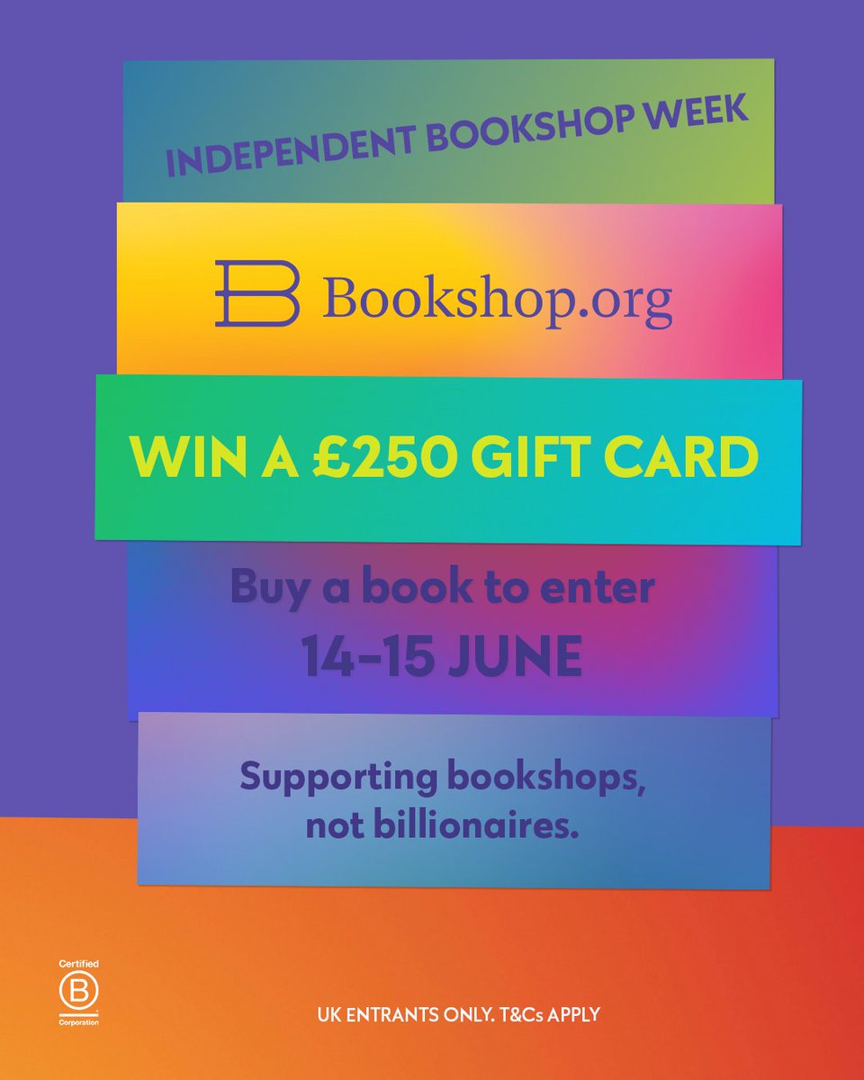 Happy #IndieBookshopWeek! 📚✨

Buy ANY book on @bookshop_org_uk 14-15 June and you could win a £250 gift card!

Every sale supports independent bookshops uk.bookshop.org/lists/win-a-25…

📅 Independent Bookshop Week runs 14–21 June - there’s never been a better time to #ChooseBookshops!
