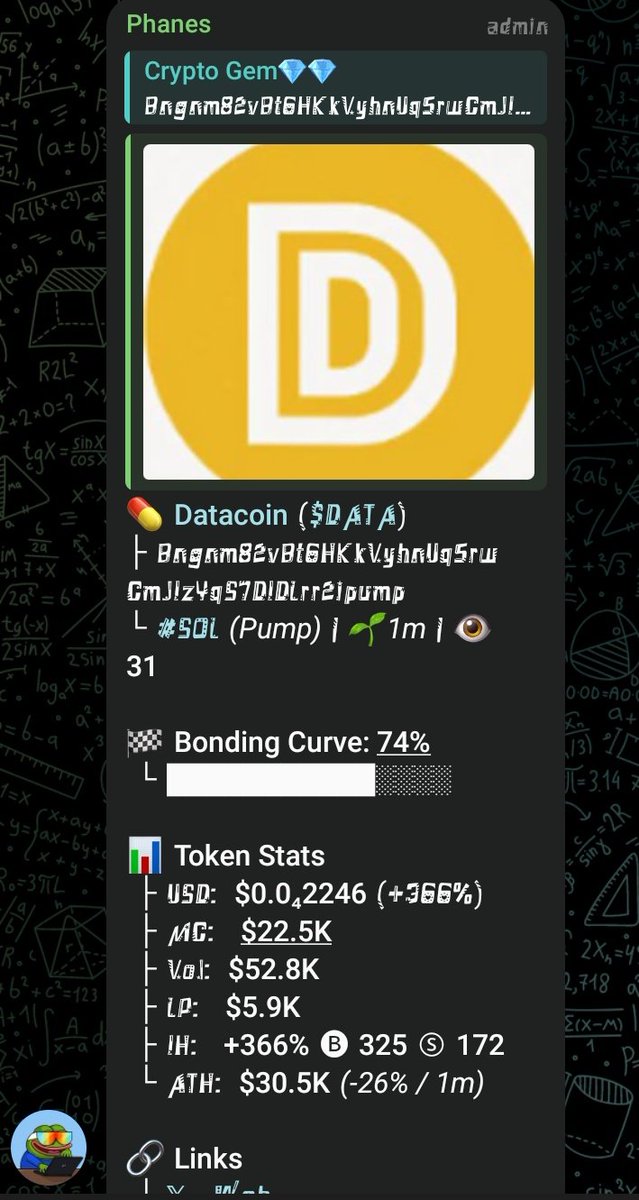 crypto_CookED11's tweet image. $DATA
CA
Bngnm82vBt6HKkVyhnUq5rwCmJ1zYqS7D1DLrr2ipump