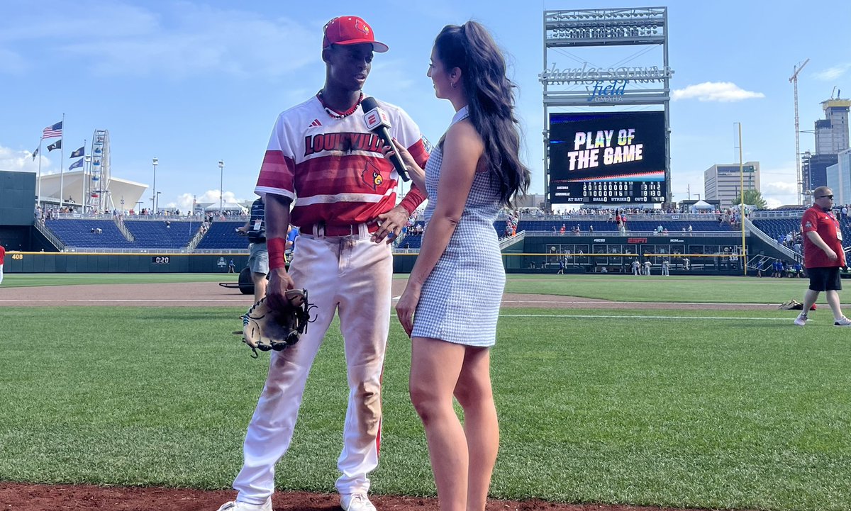 Eric Sorenson (@stitch_head) on Twitter photo From the <a href="/CCL_Baseball/">California Collegiate League</a> all star game in 2023 to getting interviewed on @ESPN by <a href="/DaniWex/">Dani Wexelman</a> after a 4-hit game at the College World Series. Big strides for Kamau Neighbors as he helped <a href="/LouisvilleBSB/">Louisville Baseball</a> beat Arizona 8-3 with 4 hits today
@D1Baseball From the <a href="/CCL_Baseball/">California Collegiate League</a> all star game in 2023 to getting interviewed on @ESPN by <a href="/DaniWex/">Dani Wexelman</a> after a 4-hit game at the College World Series. Big strides for Kamau Neighbors as he helped <a href="/LouisvilleBSB/">Louisville Baseball</a> beat Arizona 8-3 with 4 hits today
@D1Baseball