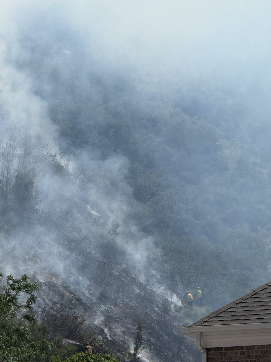 #SuncrestFire update: Local crews have established a hose lay around most of the perimeter. Air resources have been assisting with water and retardant drops. Two additional state handcrews are on the way to help with mop up. #ffslkth