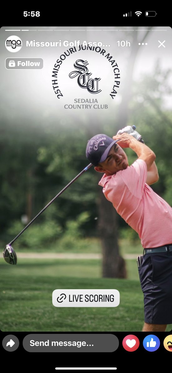 LindsayLHS's tweet image. Cole Packingham played in the 25th Missouri Junior match play championship. 
The tournament started with almost 80 players. After 2 rounds they cut the field to 16(Cole ranked 3rd /-2) 
*After 2 days of 36 holes of match play/ 
He finished runner-up
Another awesome week for Cole