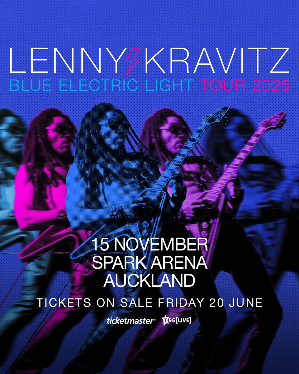 Ticketmaster NZ (@ticketmaster_nz) on Twitter photo JUST ANNOUNCED โก The one and only <a href="/LennyKravitz/">Lenny Kravitz</a> is set to ignite Auckland this November as part of his Blue Electric Light Tour 2025! Catch the 4-time GRAMMYยฎ Award-winning writer, producer and multi-instrumentalist, Saturday 15 November at Spark Arena for your chance to JUST ANNOUNCED โก The one and only <a href="/LennyKravitz/">Lenny Kravitz</a> is set to ignite Auckland this November as part of his Blue Electric Light Tour 2025! Catch the 4-time GRAMMYยฎ Award-winning writer, producer and multi-instrumentalist, Saturday 15 November at Spark Arena for your chance to
