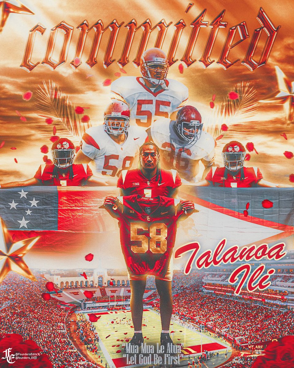 Founders Edits (@foundersedits) on Twitter photo BREAKING:
4⭐ LB and the #1 player in the state of Hawaii, Talanoa Ili, has committed to USC.✌
"Let God Be First"
<a href="/talanoaili/">Talanoa Ili</a> x <a href="/uscfb/">USC Football ✌️</a> BREAKING:
4⭐ LB and the #1 player in the state of Hawaii, Talanoa Ili, has committed to USC.✌
"Let God Be First"
<a href="/talanoaili/">Talanoa Ili</a> x <a href="/uscfb/">USC Football ✌️</a>