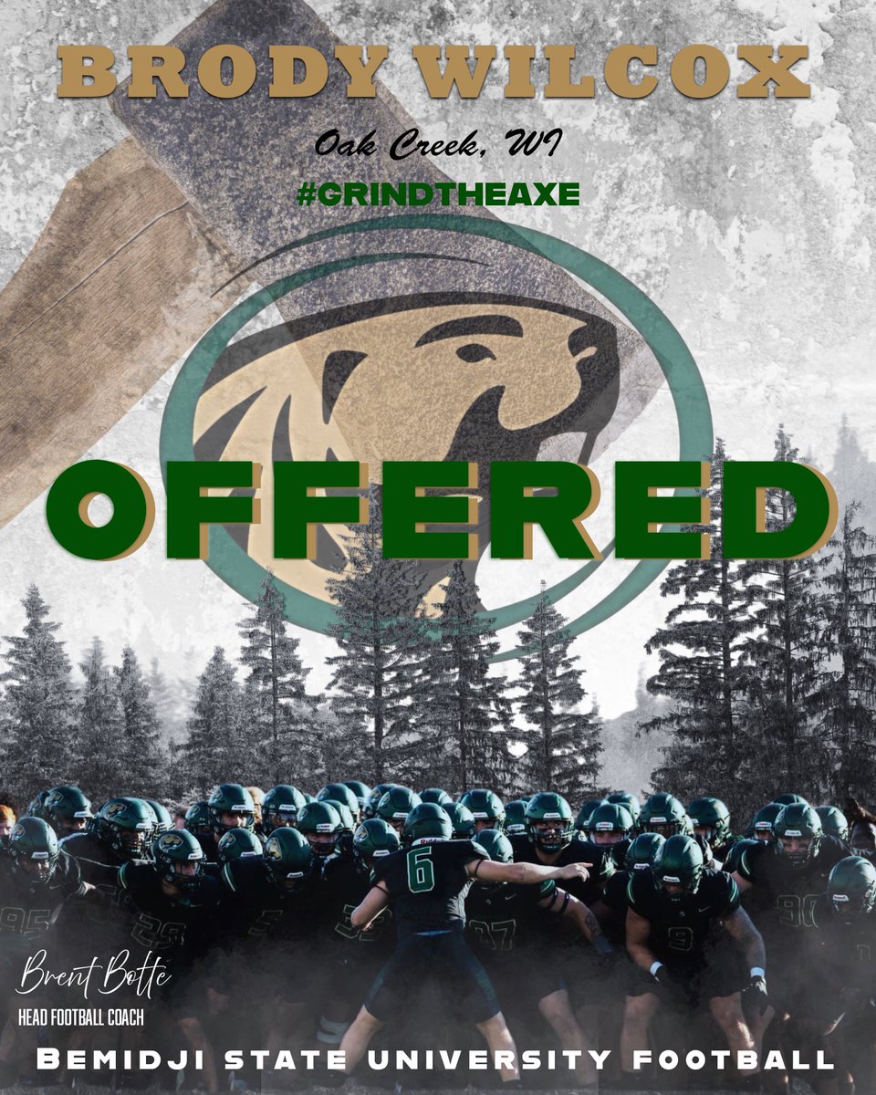 Brody Wilcox (@brodywilcox10) on Twitter photo Thank you <a href="/BSUBeaversFB/">Bemidji State Football</a> for watching me at the NDSU camp the last 2 days. <a href="/CoachHeinBSU/">Jordan Hein</a> and <a href="/BrandonLabath/">Brandon Labath</a> thank you for giving me an opportunity to play at BSU. Looking forward to coming to campus this summer.
<a href="/PaarJoel/">Joel Paar</a> <a href="/ocqbclub/">Oak Creek Quarterback Club</a> <a href="/MJ_NFLDraft/">Mark Johnson</a> <a href="/OLMafia/">OL MAFIA</a> Thank you <a href="/BSUBeaversFB/">Bemidji State Football</a> for watching me at the NDSU camp the last 2 days. <a href="/CoachHeinBSU/">Jordan Hein</a> and <a href="/BrandonLabath/">Brandon Labath</a> thank you for giving me an opportunity to play at BSU. Looking forward to coming to campus this summer.
<a href="/PaarJoel/">Joel Paar</a> <a href="/ocqbclub/">Oak Creek Quarterback Club</a> <a href="/MJ_NFLDraft/">Mark Johnson</a> <a href="/OLMafia/">OL MAFIA</a>