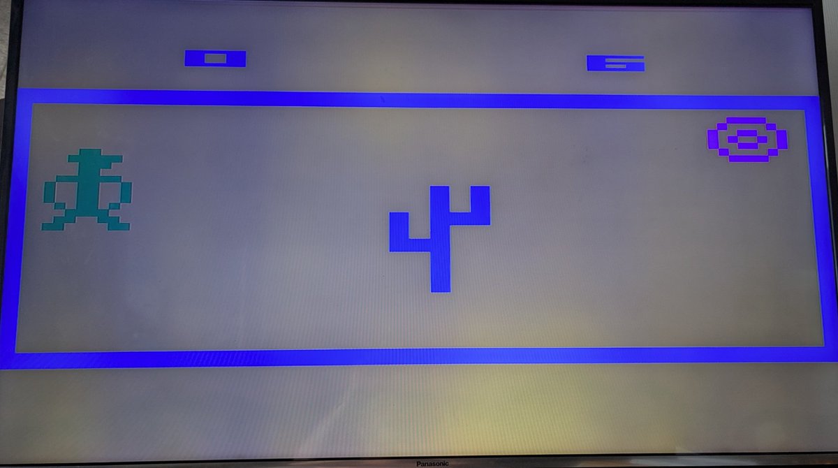 Atari 2600+ updated console happily received today.
You get a cart with 10 games on it.
The bloody controller still as crap as ever though, a perfect recreation. Playing PacMan Jr just pure frustration.
It takes all the old 2600 &amp; 7800 cartridges.
#atari