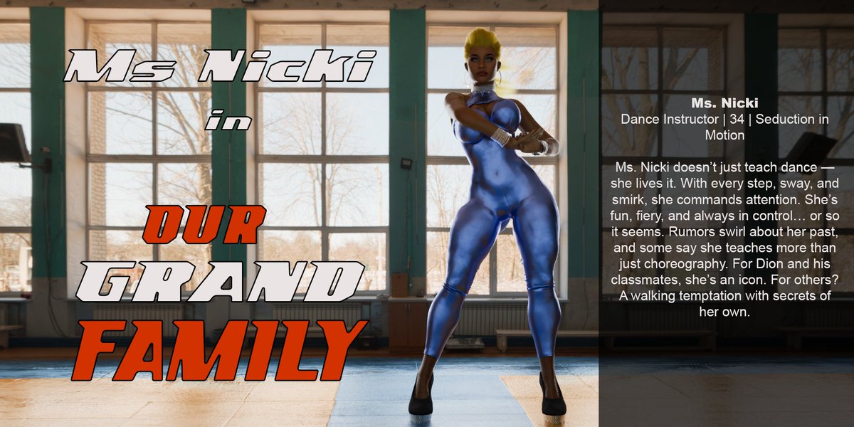 Meet Ms. NICKI – The Dance Floor Dominator
She teaches more than just rhythm — she teaches control.
Seductive, sharp, and always in motion, Ms. Nicki knows how to steal the spotlight... and maybe your secrets.
Every move has a meaning. And she never dances alone.

Nicki Model By: