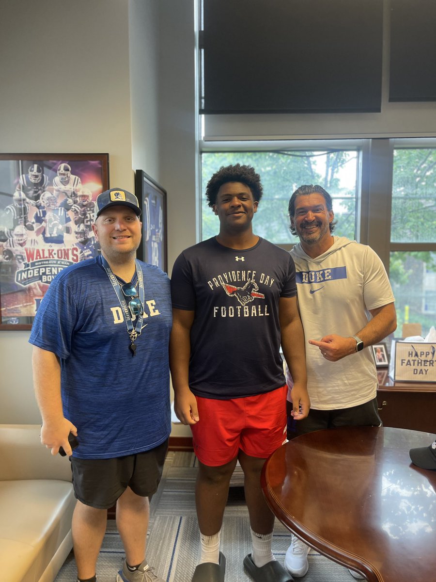 After an amazing camp and great conversation with <a href="/GinfanteMT/">Gabe Infante</a> and <a href="/CoachAlexDevine/">Alex Devine</a> I am extremely blessed to earn an Offer from Duke University #BleedBlue <a href="/DukeFOOTBALL/">Duke Football</a> <a href="/DUFBRecruit/">Duke Football Recruiting</a> <a href="/Coach_MannyDiaz/">Manny Diaz</a> <a href="/Coach_Bower/">Coach Harland Bower</a> <a href="/AnnaH247/">Anna Adams</a> <a href="/shaynep_media/">Shayne Pickering</a> <a href="/ChadGrier_/">Chad Grier</a> <a href="/PDS_ChargersFB/">Providence Day Football</a>