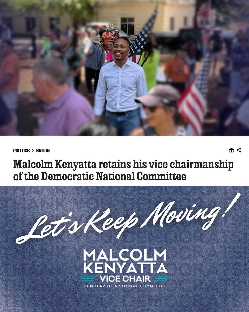 malcolmkenyatta's tweet image. Still Vice Chair. Still focused. Let’s make life better.