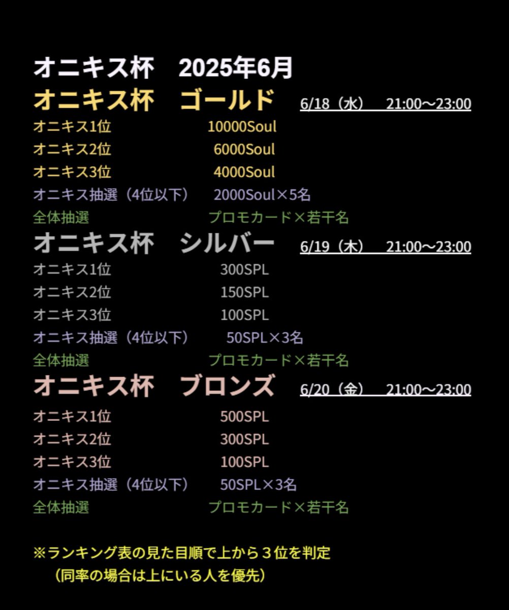 オニキスの皆様チャレカお疲れ様でした🙇‍♂️満足のいく成績は残せましたか？
今週はオニキス杯です🔥💪🔥
不完全燃焼だった方も燃え尽きましょう💪😤💥