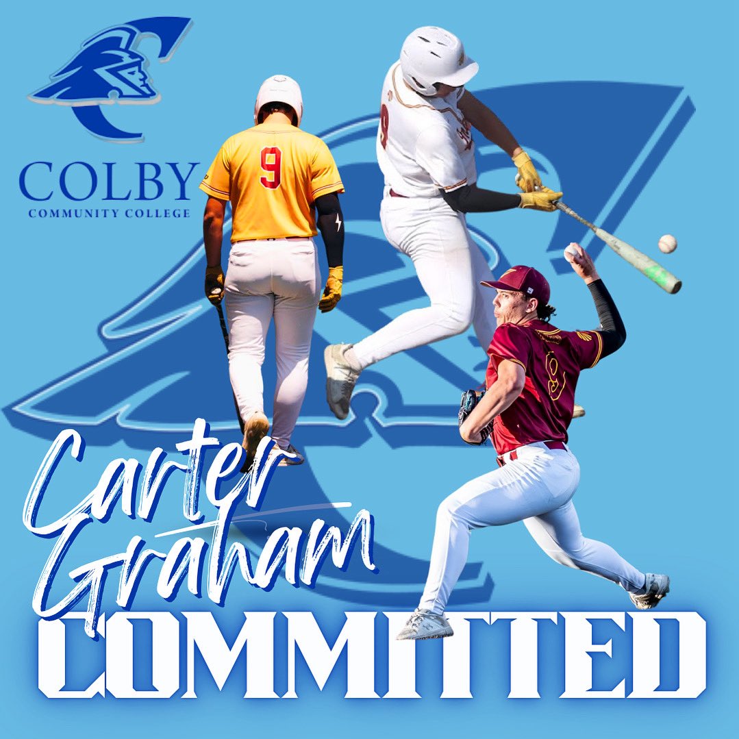Carter Graham (@carterg101) on Twitter photo After a great visit and conversation with <a href="/carter_ryanc/">Ryan Carter</a> I am grateful to announce my commitment to <a href="/ColbyTrojanBSB/">Colby Trojan Baseball</a>. Thank you to my teammates, coaches, friends and family with all the support and help over the years.
<a href="/PrepBaseballKS/">Prep Baseball Kansas</a> <a href="/baseball_HaysHi/">Hays Indians Baseball</a> After a great visit and conversation with <a href="/carter_ryanc/">Ryan Carter</a> I am grateful to announce my commitment to <a href="/ColbyTrojanBSB/">Colby Trojan Baseball</a>. Thank you to my teammates, coaches, friends and family with all the support and help over the years.
<a href="/PrepBaseballKS/">Prep Baseball Kansas</a> <a href="/baseball_HaysHi/">Hays Indians Baseball</a>