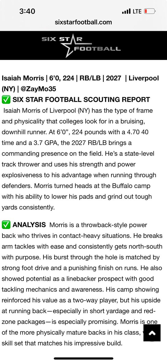 Isaiah Morris (@zaymo35) on Twitter photo Thank you to <a href="/sixstarfootball/">Six Star Football | PLUS+</a> for the write up! More work ahead and iβm not going to stop grindingπ―π―πͺπΎπͺπΎ <a href="/CoachSindoni/">Joe Sindoni</a> <a href="/antwaunj02/">Coach Johnson</a> Thank you to <a href="/sixstarfootball/">Six Star Football | PLUS+</a> for the write up! More work ahead and iβm not going to stop grindingπ―π―πͺπΎπͺπΎ <a href="/CoachSindoni/">Joe Sindoni</a> <a href="/antwaunj02/">Coach Johnson</a>
