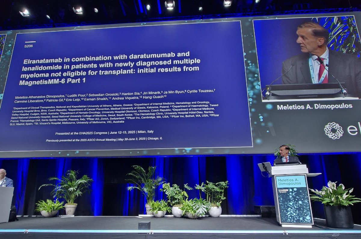 eirini (@eirsolia) on Twitter photo Prof <a href="/thanosdimop/">Thanos Dimopoulos</a> presented at #EHA2025 in Milan, the initial results from MagnetisMM-6 trial
<a href="/UoATherapeutics/">Θεραπευτική Κλινική ΕΚΠΑ / NKUA Therapeutics</a> Prof <a href="/thanosdimop/">Thanos Dimopoulos</a> presented at #EHA2025 in Milan, the initial results from MagnetisMM-6 trial
<a href="/UoATherapeutics/">Θεραπευτική Κλινική ΕΚΠΑ / NKUA Therapeutics</a>