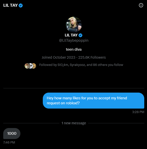 GUYS PLEASE O PLEASE IT WOULD BE SO COOL PLEASE

@LilTaybepoppin