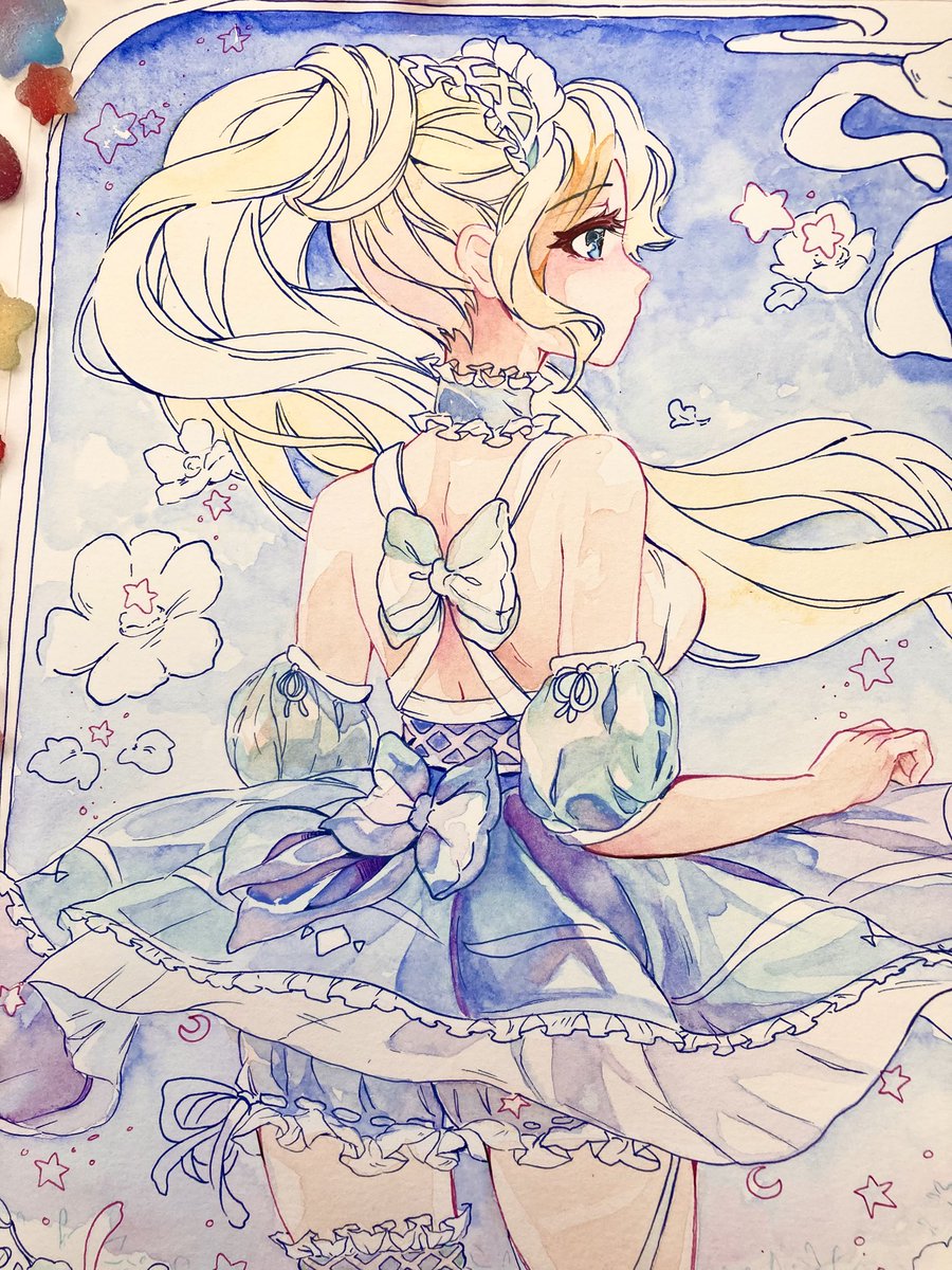 oakteaparty's tweet image. Wip, windflower wishies 💙✨
Live now painting in watercolor! 💖💕
🎉 twitch.tv/OakteaParty 💫
