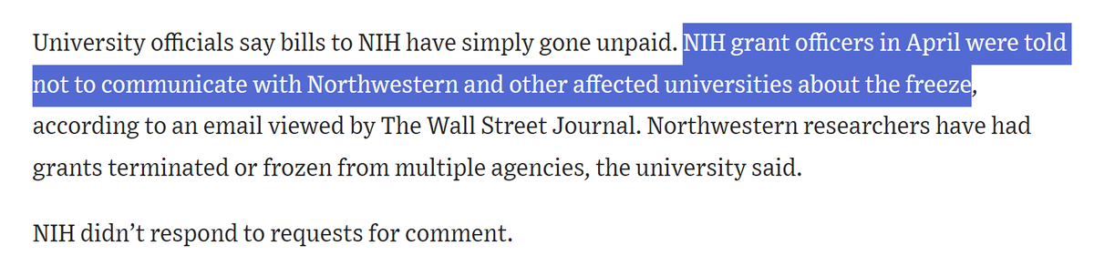 Seems odd that the administration is just canceling funding to Northwestern for no explicable reason. Why Northwestern? 

wsj.com/us-news/educat…